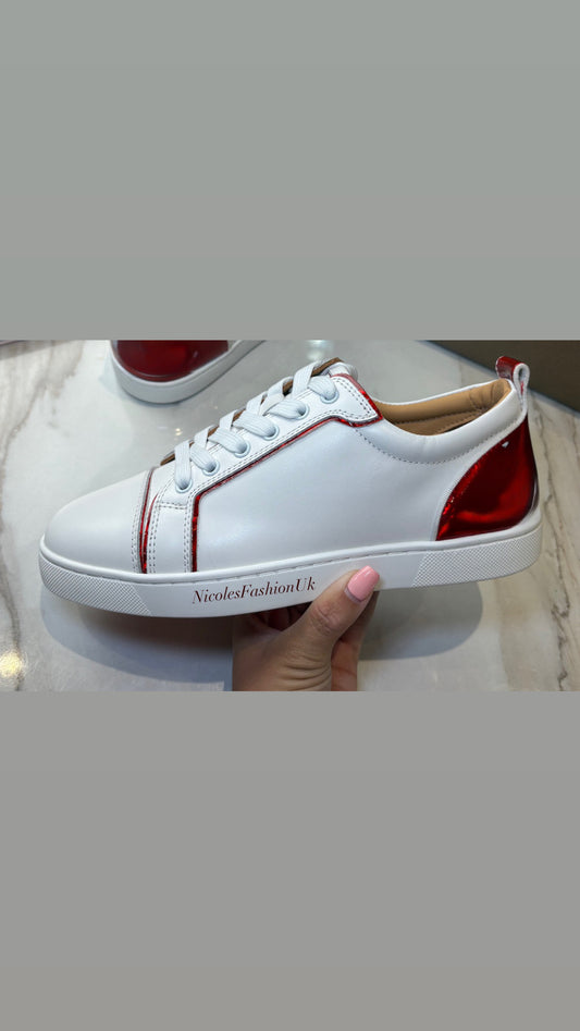 Women’s Red And White Trainers PRE ORDER (18-21 Days Delivery)