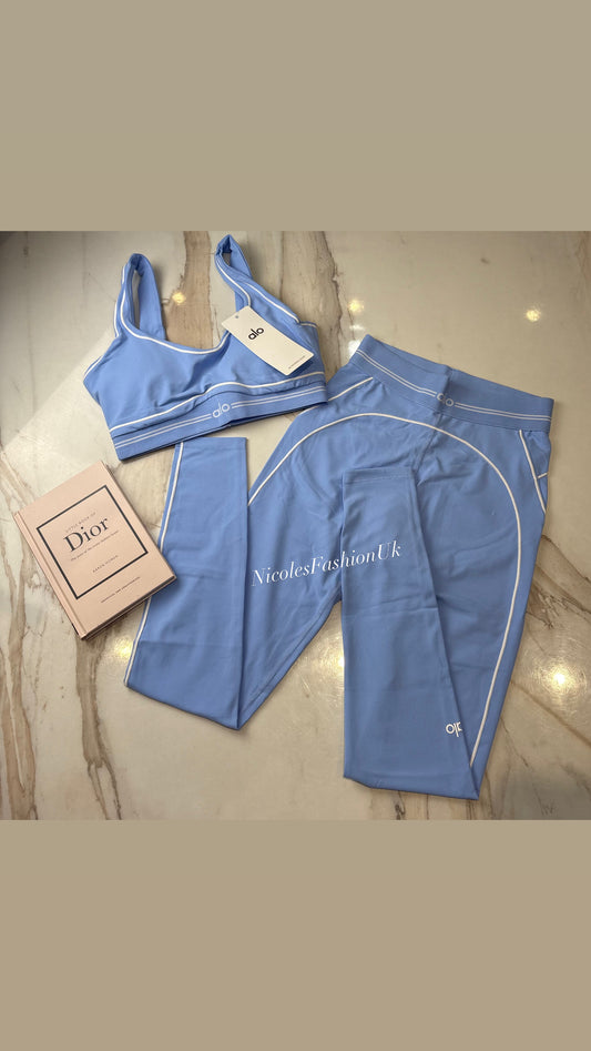 Women’s Blue Stripe Gym Set INSTOCK (1-3 Days Delivery)