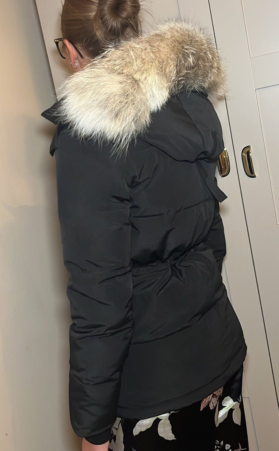 Women’s Black Coat With Fur Hood
