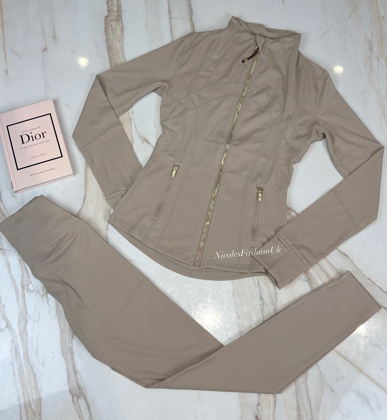 Women’s Taupe/Gold Gym Set INSTOCK (1-3 Days Delivery)